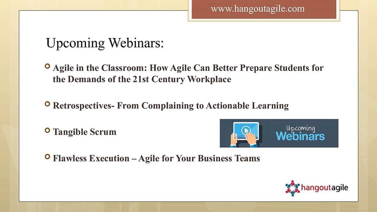 Upcoming webinars 2018 - hangoutagile