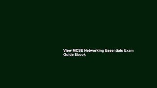 View MCSE Networking Essentials Exam Guide Ebook