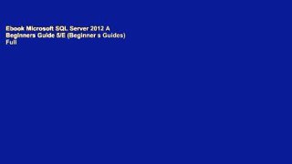 Ebook Microsoft SQL Server 2012 A Beginners Guide 5/E (Beginner s Guides) Full