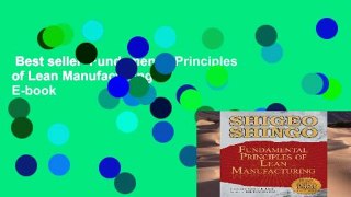 Best seller  Fundamental Principles of Lean Manufacturing  E-book