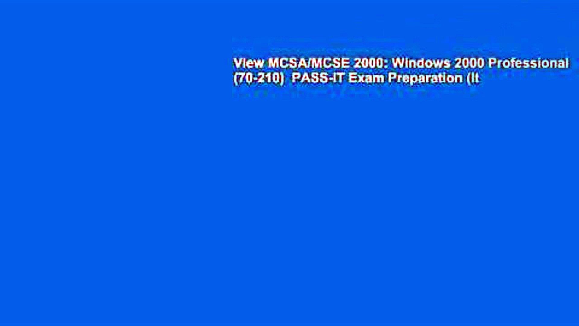 View Mcsa Mcse 00 Windows 00 Professional 70 210 Pass It Exam Preparation It Video Dailymotion