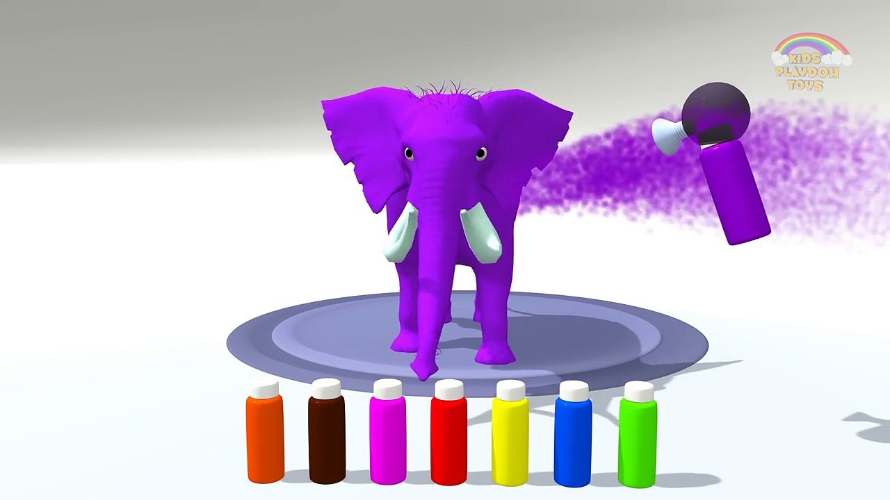 Coloring Animals to Kids, Painting Elephant, Crocodile | Learn Colors for Kids Children To