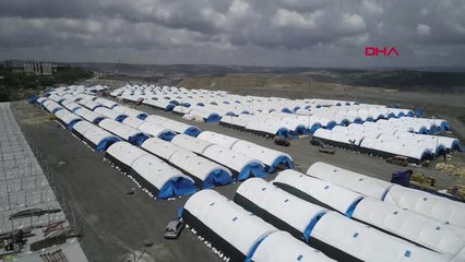 İstanbul Sultangazi'de Kurulan Dev Kurban Çadırı Havadan Görüntülendi