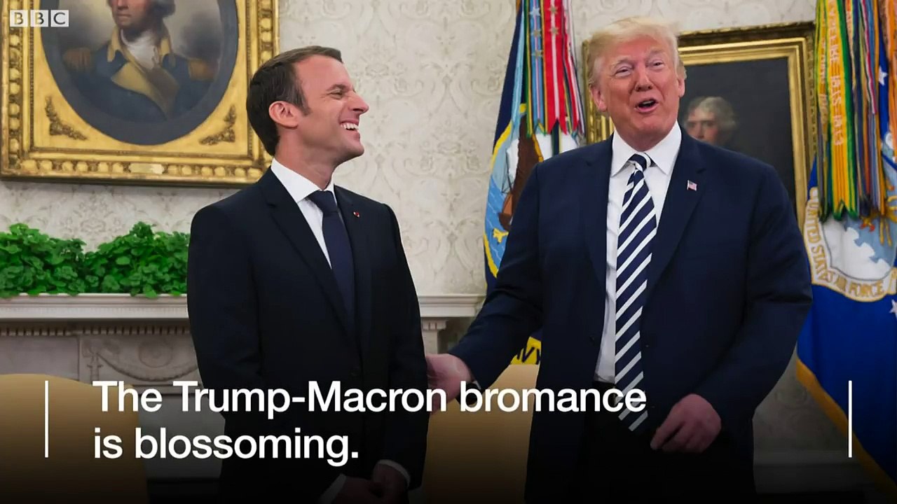 Trump and Macron's most touching moments - BBC News