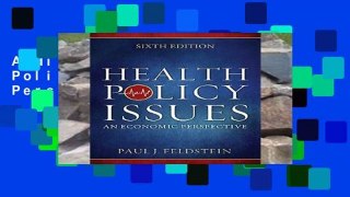 AudioEbooks Health Policy Issues: An Economic Perspective P-DF Reading