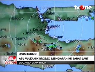 Semburan Abu Vulkanik G.Bromo Mengarah ke Arah Barat Laut
