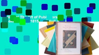 Full Trial The Art of Publishers  Bookbindings, 1815-1915 Full access