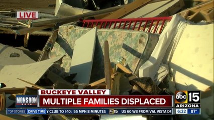 Families displaced after storm destroys homes in Buckeye Valley