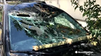 Aftermath of tornado touchdown in New York