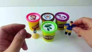 Learn Colors Play Doh Сups Stacking Masha Cinderella MLP Super Wings Doraemon Toys for Kid