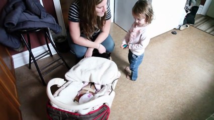 Two Year Old Meets Baby Sister for the First Time