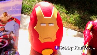 Mega GIANT Ironman Play Doh EGG Surprise! HobbyKidsTV