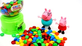 Peppa Pig Learn Colors with Rainbow Kinetic Sand M&Ms Chocolate Dispenser Surprise Toys fo