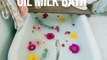 Indulge in a luxurious homemade milk bath that both exfoliates and soothes your skin. ‍♀️   