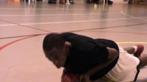 Basket - reprise de l'entraînement à Boussu. Exercice physique avec Christian Niyonzima