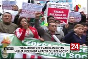 Trabajadores de Essalud anuncian huelga indefinida a partir del 8 de agosto