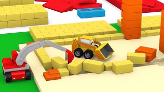 The Racing Track Learn with Tiny Trucks: bulldozer, crane, excavator | Educational cartoon