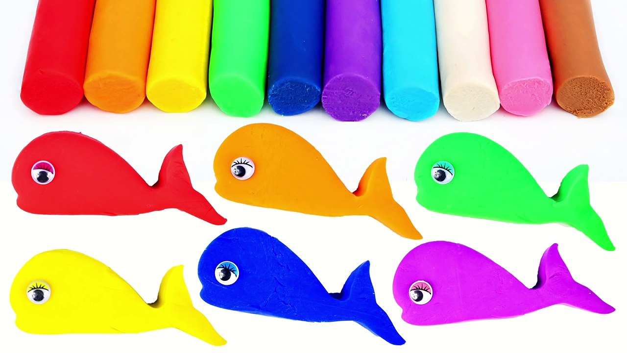 PlayDough Modelling Clay Rainbow Whales Molds Fun and Creative For Kids Learn Colors Play