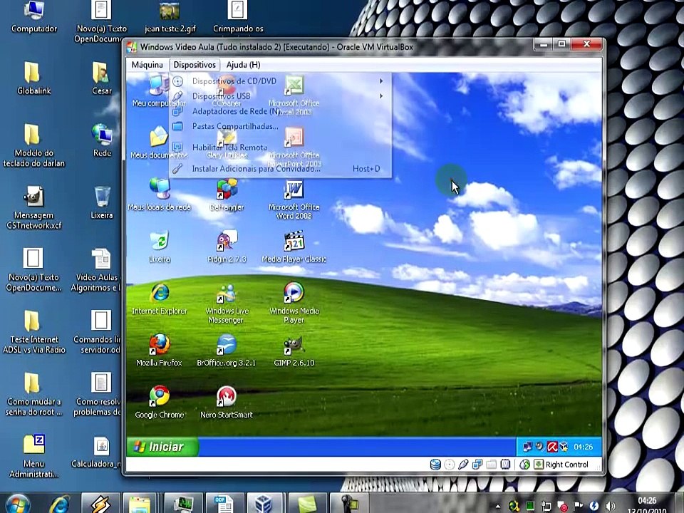 Compartilhar arquivos no virtualbox numa VM com SO WinXP