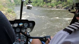 Victoria falls flight down gorge in helicopter, Apr 2017