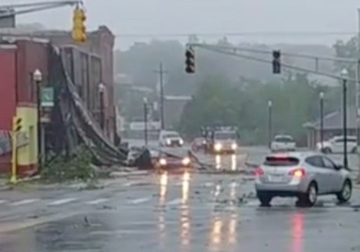 Buildings, Trees, Power Lines Damaged After Tornado Hits Webster