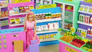 I ❤️ 2 Shop Barbie Deluxe Supermarket, Morning Ready for School boneka Barbie Supermercado