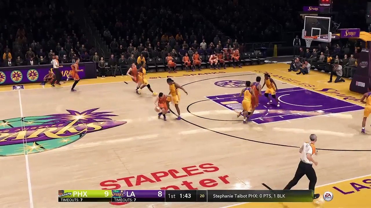 WNBA Basketball - Phoenix Mercury @ Los Angeles Sparks - NBA LIVE 18 Simulation Full Game 5/8/18
