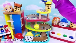 Learn Colors with Pounding Toys Sorting Garages Paw Patrol Disney Princess and Peppa Pig C