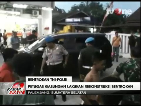 Pasca Bentrok TNI-Polri di Palembang, Petugas lakukan Olah TKP