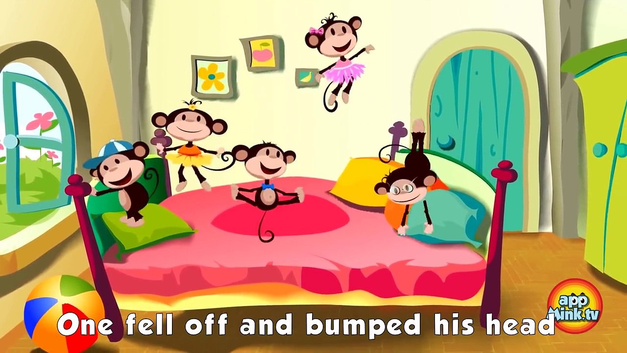 5 Little Monkeys Jumping On The Bed Nursery Rhyme Five Little Monkeys karaoke songs with l