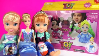 DISNEY TOYS FACTORY make Cinderella Minnie Mouse Frozen Kinder Surprise Eggs kids videos
