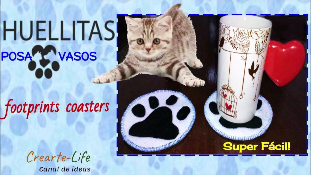 ❤ Posavasos " mini-huellas" // Coasters " little footprints"❤
