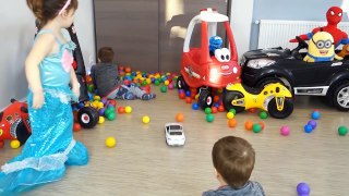 fun for kids with plastic balls and cars TOYS WITH BABIES home playground funny
