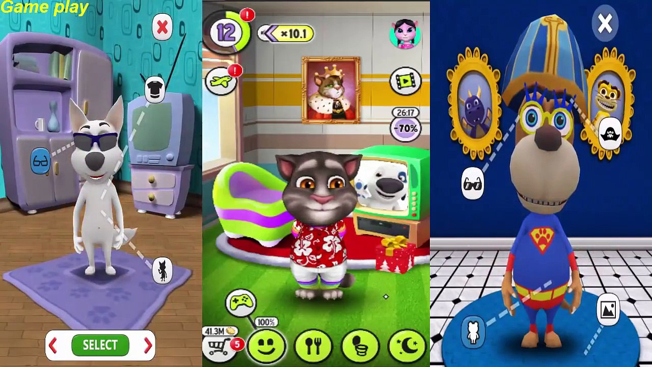 My Talking Tom VS MY TALKING DOG VS Talking Dog Max Gameplay Great Makeover for Children H