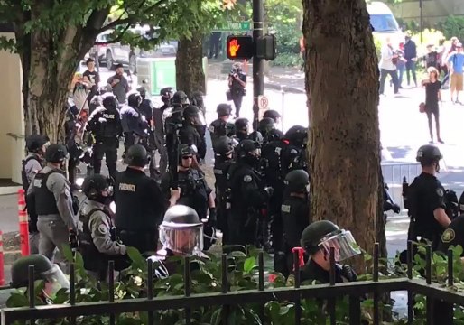 Portland Police Disperse Crowds at Patriot Prayer Event
