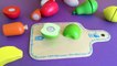 Learn english words colors with fruits and vegetables toy cutting fruit and vegetables woo