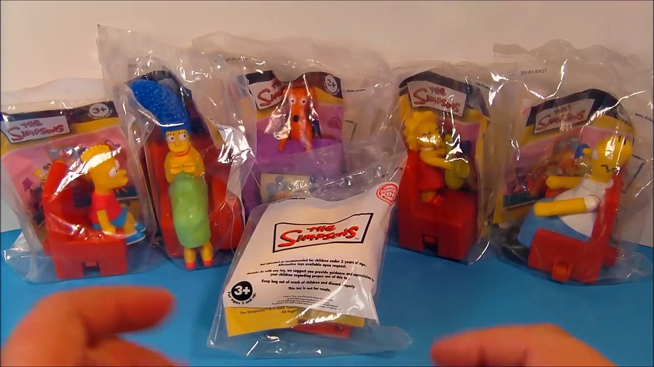 2008 THE SIMPSONS COUCH A BUNGA SET OF 6 BURGER...