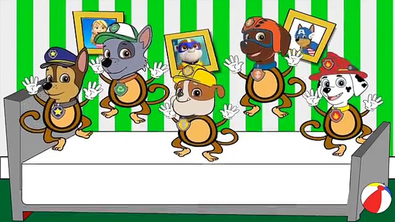 FIVE LITTLE MONKEYS Paw Patrol Nursery Rhyme Song | Animation For Kids & Toddlers