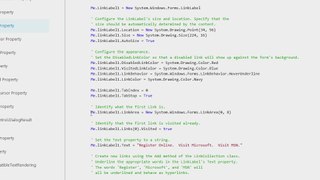 How to Use the Visual Studio LinkArea Editor to Change Windows Forms LinkLabel LinkArea Property