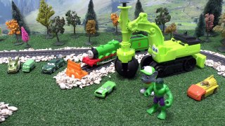 Cars Toys Racing Colours with Thomas and Friends | Explore colors red blue green watching