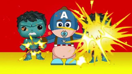Finger Family Captain America V Hulk Daddy Finger Nursery Rhyme Battles #Animation