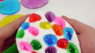 Learn Colors How To Make Rainbow Water drop Jelly Slime Clay DIY 레인보우 칼라 물방울 손가락 액체괴물 만들기