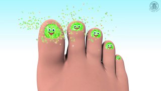 3D Learn Colors with Surprise Nail Arts FOOT FINGER FAMILY Song