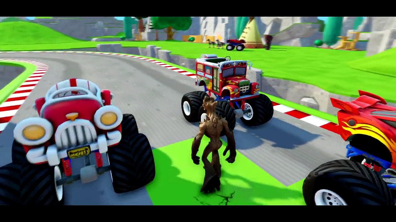 FUNNY MONSTER TRUCKS Lightning McQueen Cars & Tow Mater! Mickey Mouse & Nursery Rhymes for