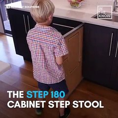 These foldable kitchen stairs help you reach the top shelf of your cabinets 