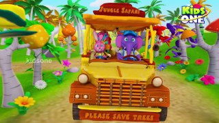 Wheels On the Wooden Bus | Jungle Safari with Animals | Nursery Rhymes for Kids by KIDSONE
