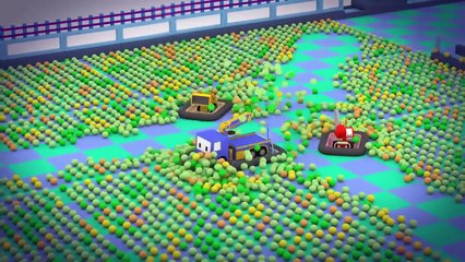 Les Auto tamponneuses Apprendre avec Tiny Trucks: bulldozer, grue, tropelle | Dessin an