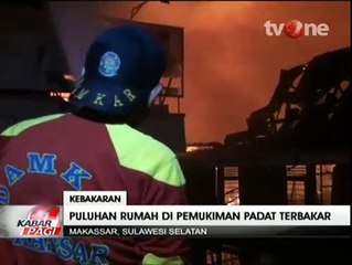 Kebakaran Hebat Landa Permukiman Penduduk di Makassar