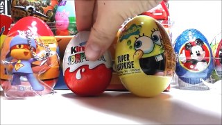 3 huevos sorpresa en español de Pocoyo Bob esponja y Kinder sorpresa de chocolate