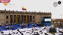 Kolombiya devlet başkanının yemin töreninde şemsiye krizi